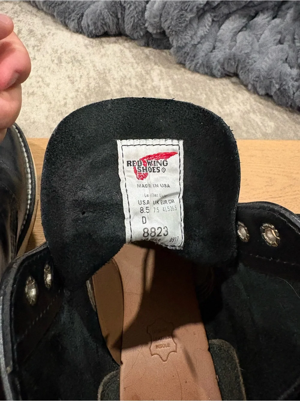 Red Wing 8823 x Freak Rare Special Edition- Black Glass Leather- 8.5 D- seconds